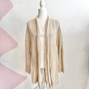 Eileen Fisher The Fisher Project Linen Mohair Knit Long Cardigan sz L